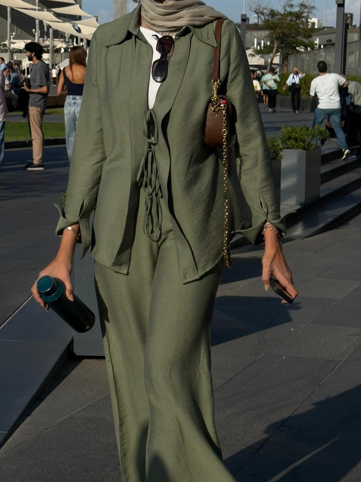 Linen Set in Olive