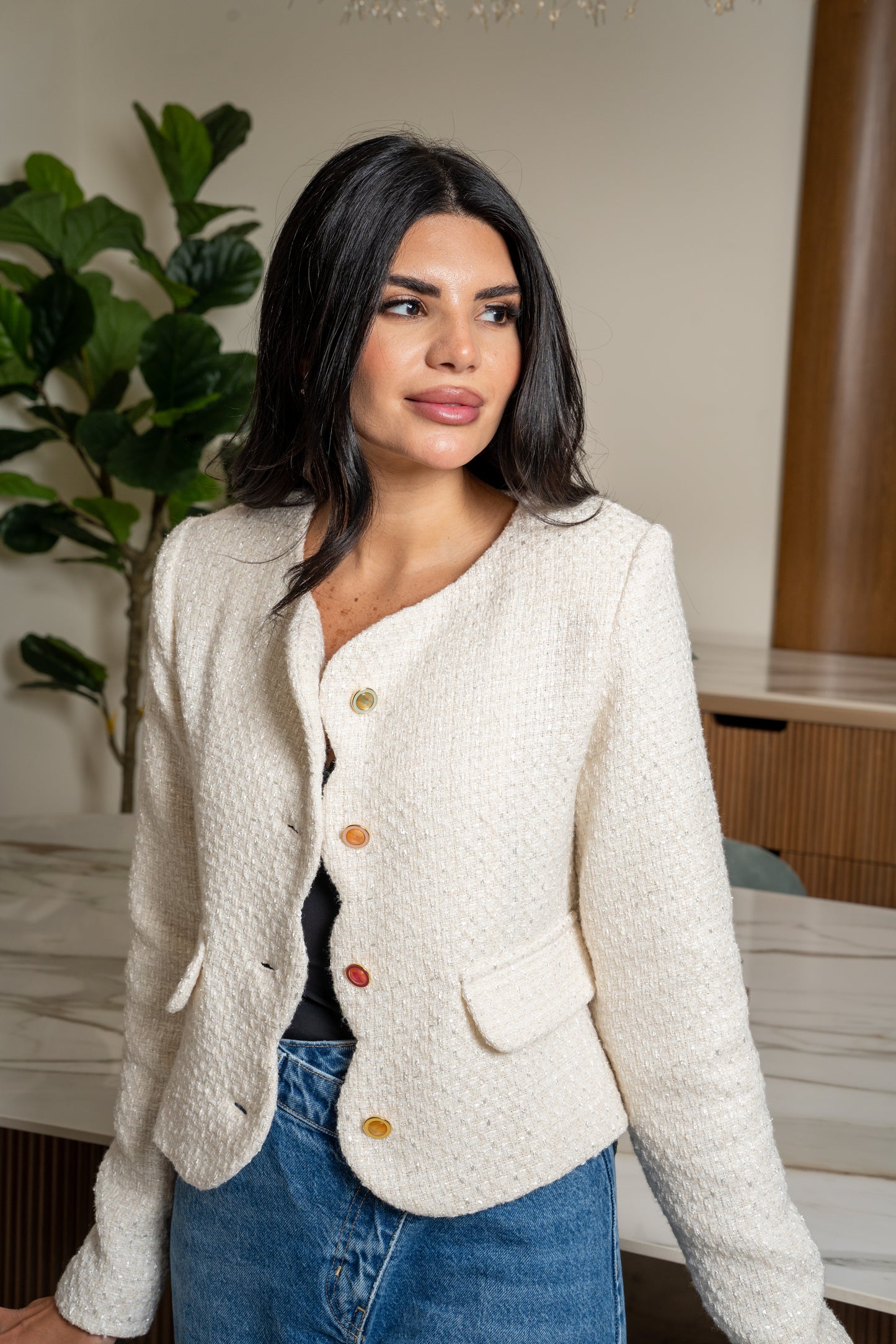 Scalloped Tweed Jacket