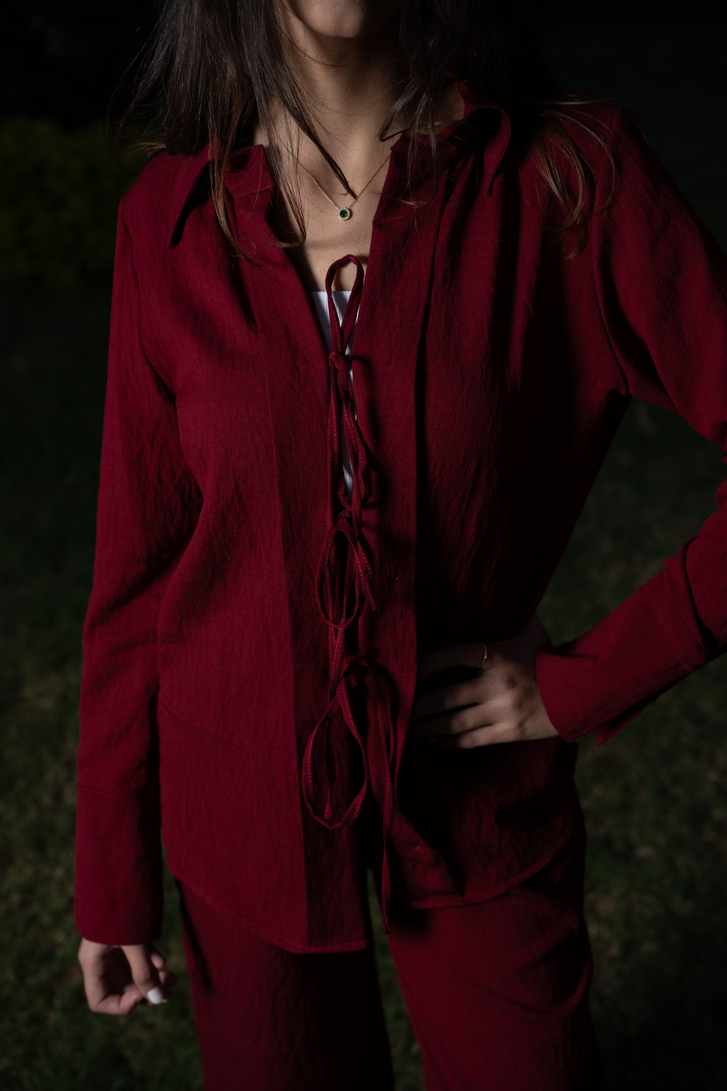 Linen Set in Burgundy