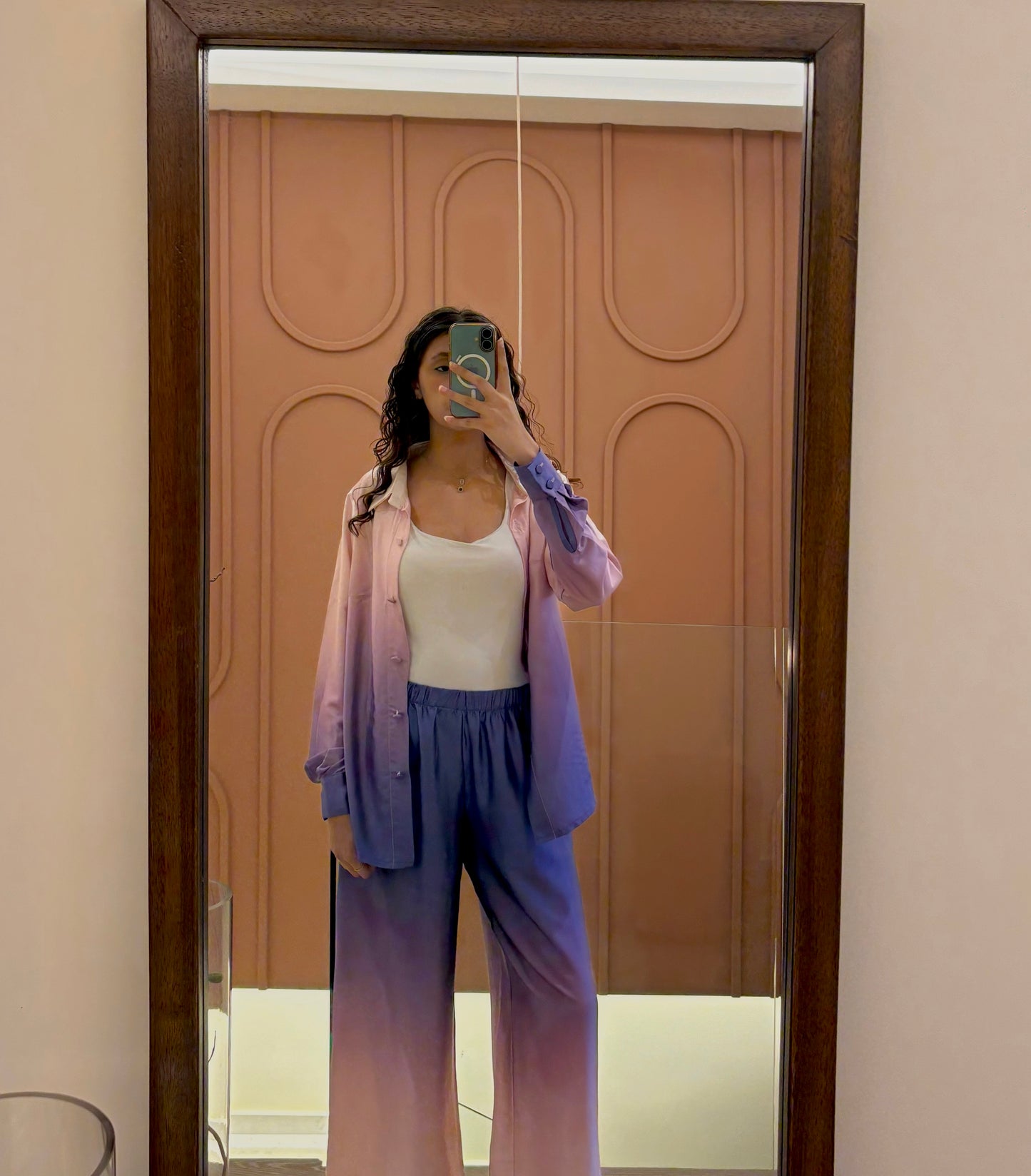 Full Sleeve Ombre Satin Set