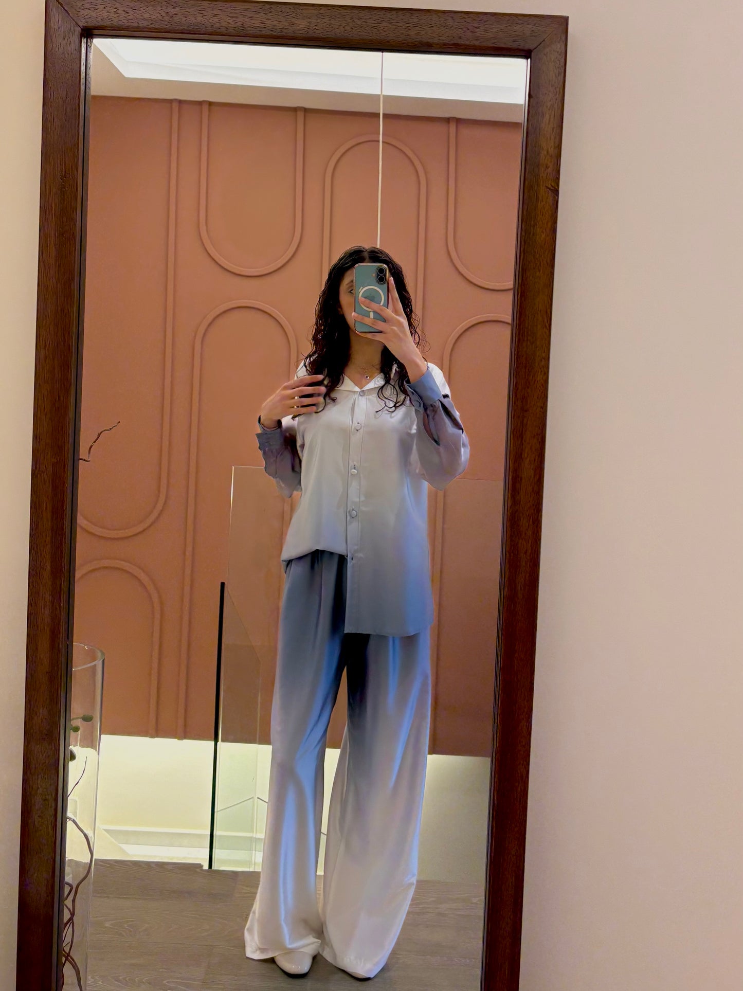 Full Sleeve Ombre Satin Set