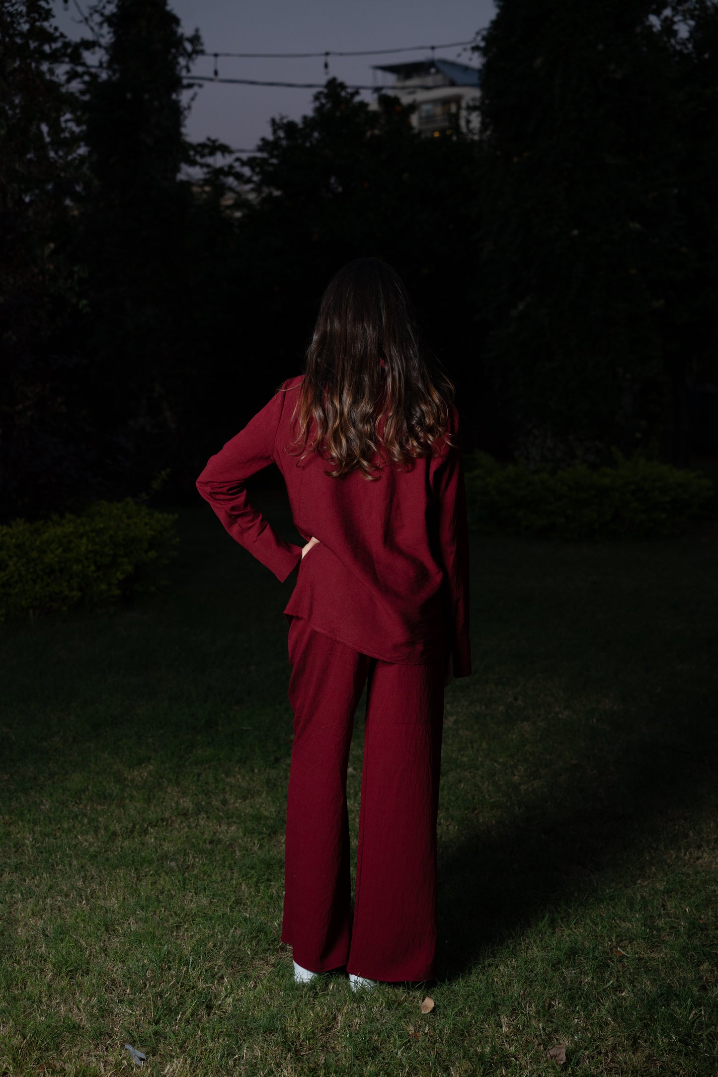 Linen Set in Burgundy